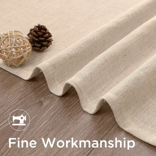 Miniatura 7 de CUCRAF Cortinas de lino beige natural que no se transparentan, cortinas de privacidad semitransparentes de 72 pulgadas, cortina de filtrado de luz