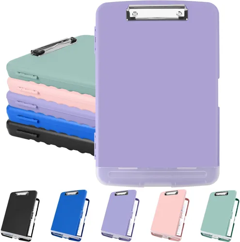 Miniatura 17 de Meiikun Portapapeles con almacenamiento, protección resistente a prueba de golpes, bolsa interna para bolígrafo y clip de metal, tableros de clip