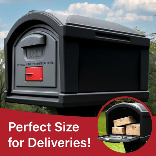 Miniatura 3 de Simplay3 USPS T4 - Cubierta para buzón y poste XL con construcción duradera de doble pared, diseño resistente a la intemperie, color negro