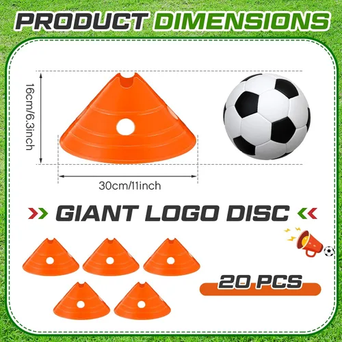 Miniatura 2 de Conos de disco jumbo Conos de fútbol jumbo con bolsa de malla Gran agilidad para entrenamiento de fútbol Deportes para adultos Naranja