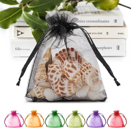 Miniatura 8 de ANZNKU Paquete de 50 bolsas de organza multicolor de 3 x 4 pulgadas, mini bolsas de regalo para regalos de Pascua, día de la madre, bolsa de joyería