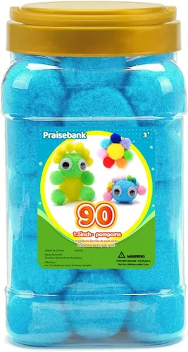 Miniatura 11 de Praisebank 300 pompones de 1 pulgada para artes y manualidades, manualidades en tarro