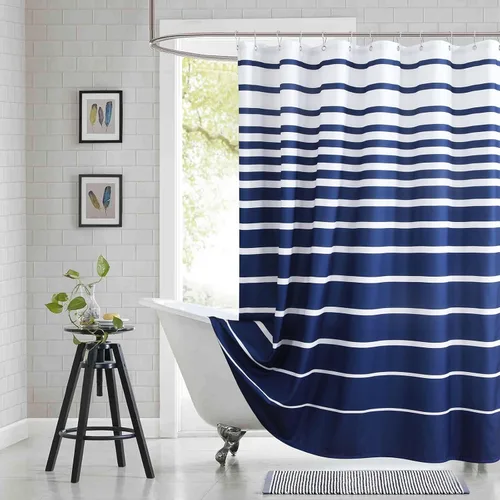 Miniatura 8 de Cortina de ducha gris, cortinas de ducha de tela de microfibra gris degradado para baño, cortinas de baño modernas impermeables, 72 pulgadas