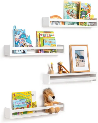 Miniatura 19 de Fun Memories Estantes flotantes de 12 pulgadas de profundidad, estantes de pared de madera de 16 x 12 pulgadas, estante de almacenamiento rústico