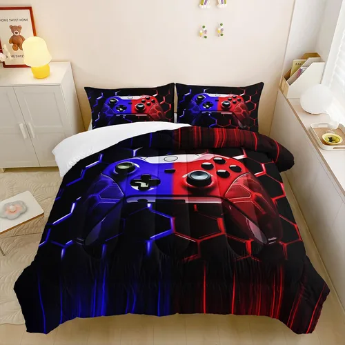 Miniatura 15 de QOOMO Juego de edredón de 3 piezas con diseño de mariposa de dibujos animados, tamaño individual, bonito juego de ropa de cama con lazo