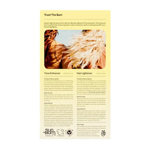 Miniatura 7 de Sun Bum Kit de viaje para aclarar y tonificar, aclarador de cabello rubio y potenciador de tono, mejora el color y el brillo del cabello mientras