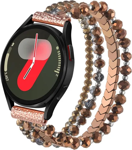Miniatura 9 de VISOOM Beaded Boho Bracelet Compatible for Samsung Galaxy Watch 7/6/5/4 40/44mm Bands/Active 2 Watch 4 Classic 42mm Band Women, 20mm Handmade