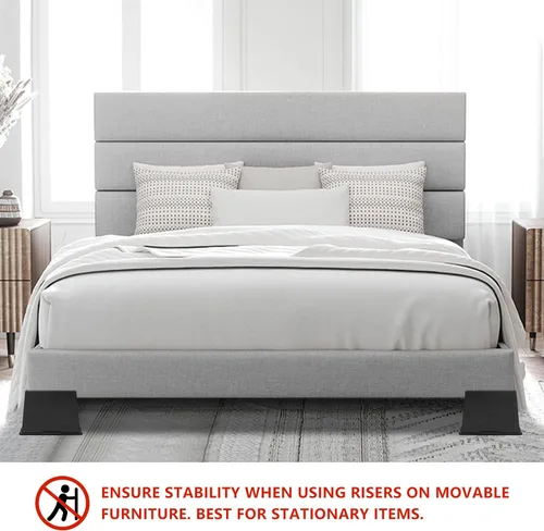 Miniatura 3 de Paquete de 6 elevadores de cama de 5 pulgadas, resistentes, elevadores de muebles de gran tamaño, elevadores de cama extra anchos para sofá, mesa