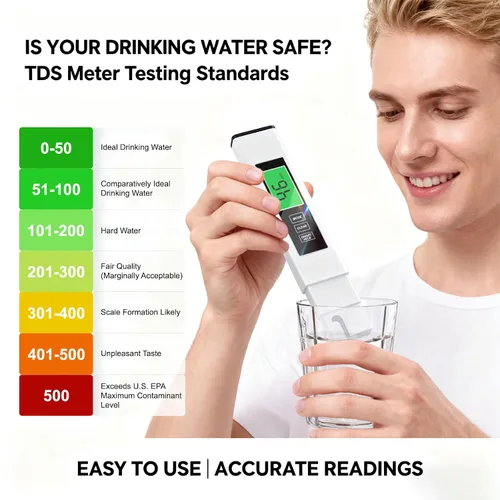 Miniatura 2 de Medidor digital TDS para agua potable, 2025 Nuevo probador de agua 4 en 1 TDS, EC y medidor de temperatura, medidor preciso y confiable de 0 a 9990