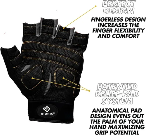 Miniatura 3 de Bionic Guantes de entrenamiento de gimnasio de medio dedo Beastmode para hombre