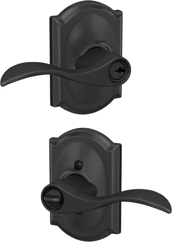 Miniatura 27 de SCHLAGE - Manija de puerta Accent con cerradura de paso libre para pasillo y armario en bronce antiguo - F10 ACC 716 Bronce Envejecido