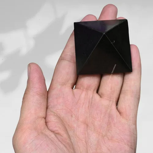 Miniatura 5 de Piedras curativas de pirámide de cristal de turmalina negra de Amazing Gemstone - Figurina de gran pirámide de 2" de piedra natural para meditación