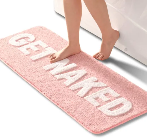 Miniatura 9 de QJHOMO Get Naked Bath Mat Alfombras Lindas de Baño Lindas Alfombras de Baño Graciosas Antideslizantes Decoración de Bañera Antideslizante Alfombra