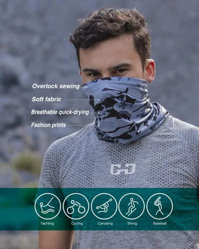 Miniatura 11 de Máscara facial con protección contra el polvo, aerosoles UV, reutilizable, lavable, polaina para el cuello