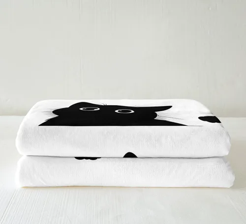 Miniatura 5 de Feelyou Manta mullida de gato negro para niños pequeños, linda manta de forro polar con diseño de gatito kawaii, súper suave y acogedora, 30 x 40