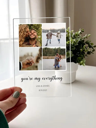 Miniatura 5 de MIRROR MANIA Nombres y palabras personalizados, collage de fotos, base de madera, soporte de escritorio, decoración del hogar, regalo para ella
