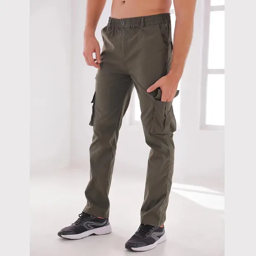 Miniatura 5 de Pantalones de carga para hombre, ligeros, tácticos, para senderismo, ajuste clásico, múltiples bolsillos