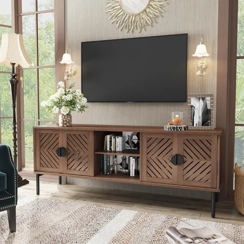Miniatura 7 de ARTPOWER Soportes de TV modernos de 63 pulgadas para sala de estar, centro de entretenimiento largo con almacenamiento, consola de TV para TV de 55