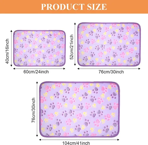Miniatura 4 de Tatuo Paquete de 4 mantas de forro polar para perros cachorros y gatos, tapete de dormir de varios tamaños para mascotas, conejillos de indias, Beige