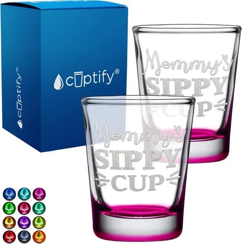 Miniatura 91 de Cuptify Regalos para baby shower, para la nueva mamá, EST 2023, 2 onzas, con fondo negro, juego de 2 vasos grabados para fiesta, regalo