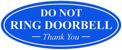 Miniatura 26 de All Quality Cartel de agradecimiento ovalado con texto en inglés «Do not Ring DOORBELL», color negro, pequeño, 1 paquete