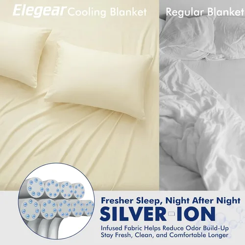 Miniatura 3 de Elegear Arc-Chill 3.0 - Mantas refrescantes para dormir con calor, fibra fría 3.0 con iones plateados para pieles sensibles, ultra ligeras