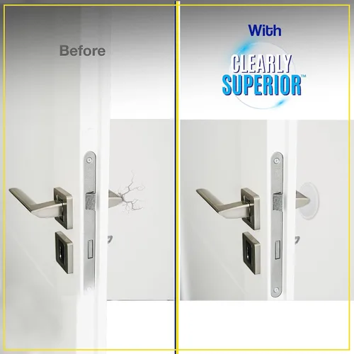 Miniatura 3 de Clearly Superior Paquete de 8 parachoques redondos medianos transparentes de 2.5 pulgadas, protector de pared autoadhesivo para pomo de puerta