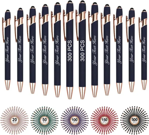 Miniatura 43 de Bolígrafos personalizados personalizados con nombre y texto a granel, 10 bolígrafos personalizados con grabado gratis, regalo para mujeres