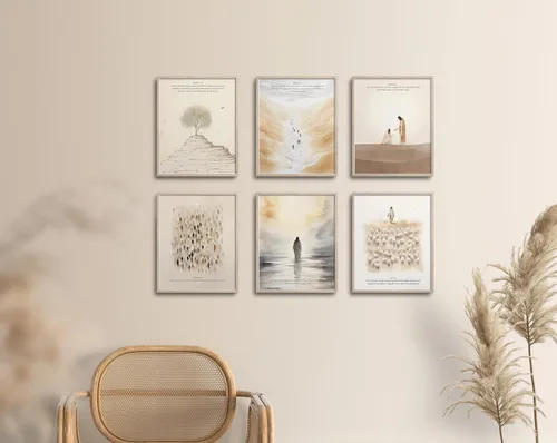 Miniatura 5 de TwoDays Arte de pared cristiano, versículos de la Biblia, decoración de pared, pintura de aula de escrituras, póster de Jesús, obra de arte
