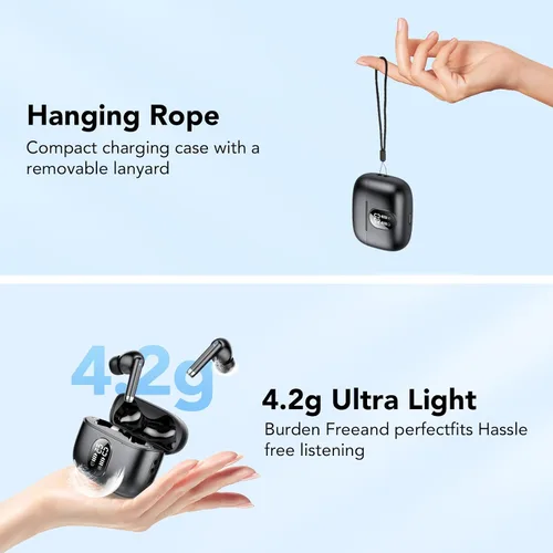 Miniatura 2 de QXQ 2025 Nuevos Auriculares Inalámbricos, Bluetooth 5.4, Auriculares HiFi Estéreo con 4 Mic ENC, 40H Mini Auriculares Intraaurales con Cancelación