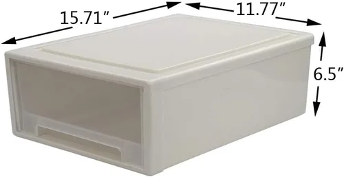 Miniatura 3 de Cajón de almacenamiento apilable de 17.8 cuartos de galón, paquete de 4 cajones de plástico