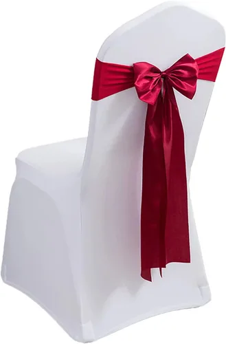 Miniatura 22 de Paquete de 100 bandas de elastano para silla, lazos de satén de color azul para bodas, eventos, banquetes, hoteles, hogar y cocina, 100