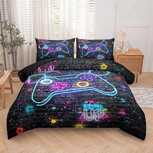 Miniatura 13 de MWMWMW Juego de ropa de cama de béisbol para niños, 2 piezas, juego de edredón de béisbol individual para niños, juegos de edredón deportivo