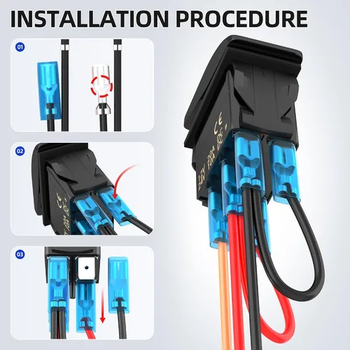 Miniatura 4 de RVBOATPAT Interruptor basculante de barco marino, 2 unidades, 12 V, 20 A, interruptor de barra de luz, luz LED azul, 5 pines, encendido y apagado
