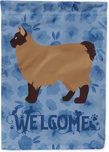 Miniatura 173 de Caroline's Treasures CK4813CHF - Bandera de bienvenida con gato abisinio azul, manga grande, para porche, para colgar en la pared, poliéster