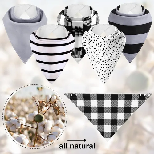 Miniatura 5 de Janmercy Paquete de 5 baberos tipo bandana para adultos, suaves, ajustables, absorbentes, para Navidad, necesidades especiales, unisex, para hombres
