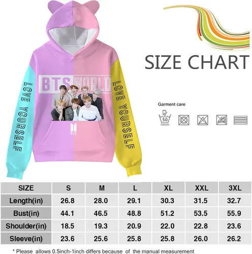 Miniatura 3 de Sudadera con capucha unisex con orejas de gato Kpop con estampado 3D para adultos, mujeres y jóvenes