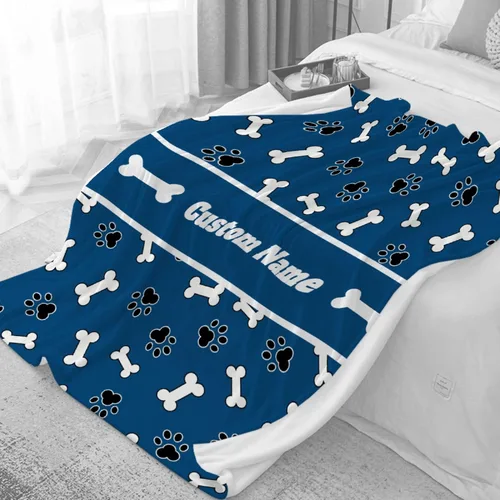 Miniatura 2 de Manta personalizada para perro, impresión de pata personalizada, regalo súper suave para mascotas, 30 x 40 pulgadas, tamaño pequeño y mascota