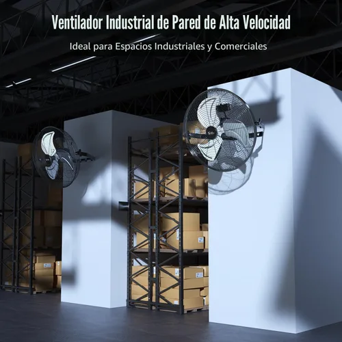 Miniatura 2 de Simple Deluxe Ventilador industrial de montaje en pared de 20 pulgadas, ventilador de metal de 3 velocidades para almacén, invernadero, taller