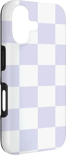 Miniatura 3 de Cute Pastel Lavender Off White Checker Pattern Design Case for iPhone 17