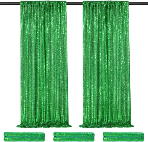 Miniatura 34 de Telón de fondo de lentejuelas moradas 2 paneles 2FTx8FT con purpurina telón de fondo cortinas para fiesta de Halloween fondo de fotos para bodas