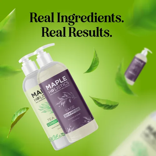 Miniatura 11 de Set de champú y acondicionador sin sulfato – Champú y acondicionador de árbol de té salvia y romero para el cuidado del cuero cabelludo seco