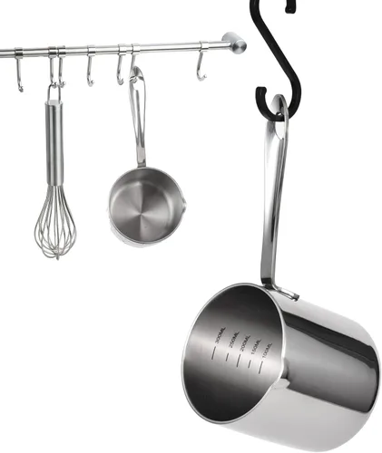 Miniatura 9 de IMEEA Calentador de mantequilla de 10 oz / 10.1 fl oz de una sola porción de leche y salsa sartén de calefacción 18/10 de acero inoxidable de tres