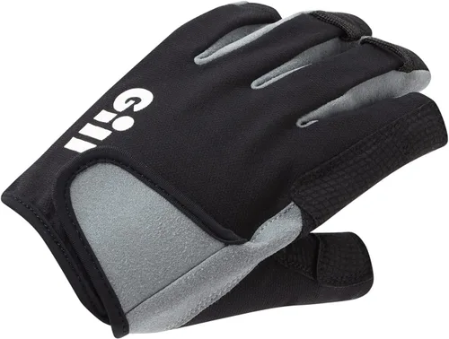 Gill Deckhand - Guantes de vela de dedo corto con dedos de 3/4 de longitud, protección solar UV 50+ y repelente al agua