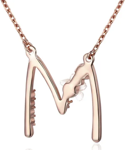 Miniatura 5 de Collar Gemmance de flor, con inicial, de amatista, rosa, rubí rojo, ópalo azul, perla sintética, con nombre, de joyería, hecha con cristales
