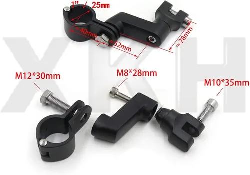 Miniatura 3 de XKMT-Abrazaderas de carretera de 1 pulgada grandes compatibles con TRIUMPH ROCKET 3 2300CC Harley Davidson/ Yamaha/Kawasaki/Triumph [B00YWBU6UC]