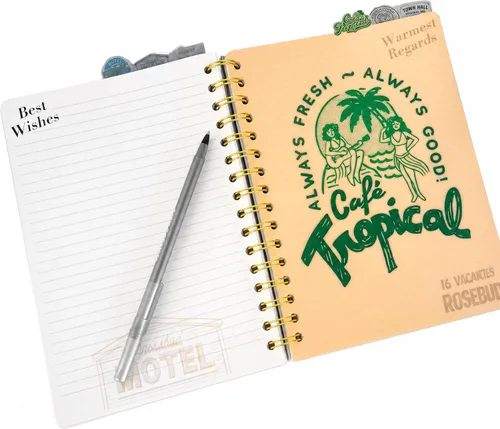 Miniatura 6 de Cuaderno de diario con pestañas Schitt's Creek - Rose Apothecary, encuadernado en espiral, 144 páginas rayadas, 8 x 7 pulgadas
