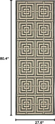 Miniatura 2 de SAFAVIEH Courtyard Collection CY6937 - Alfombra decorativa para interiores y exteriores, impermeable, fácil de limpiar, 2 pies 3 pulgadas x 6 pies 7