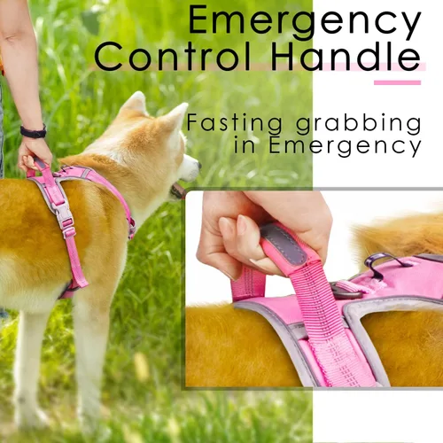 Miniatura 4 de ThinkPet Arnés deportivo transpirable, antitirones para perro, con asa, arnés reflectante y ajustable para perros medianos o grandes, clip trasero