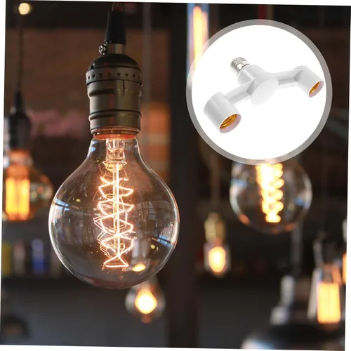 Miniatura 4 de VILLCASE Bombilla de luz LED Bombilla Led Bombillas LED 3 unids Socket Branch Dual para Divisor Blanco Convertidor Adaptador Base LED Cabezales LED
